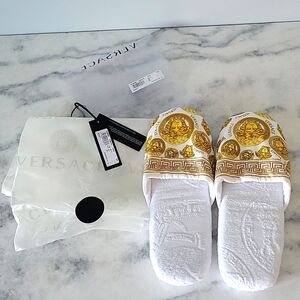Versace Unisex Medusa Amplified Slippers - White XL
